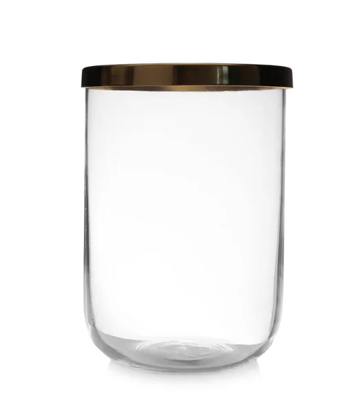Стильна Порожня Скляна Ваза Ізольована Білому — стокове фото