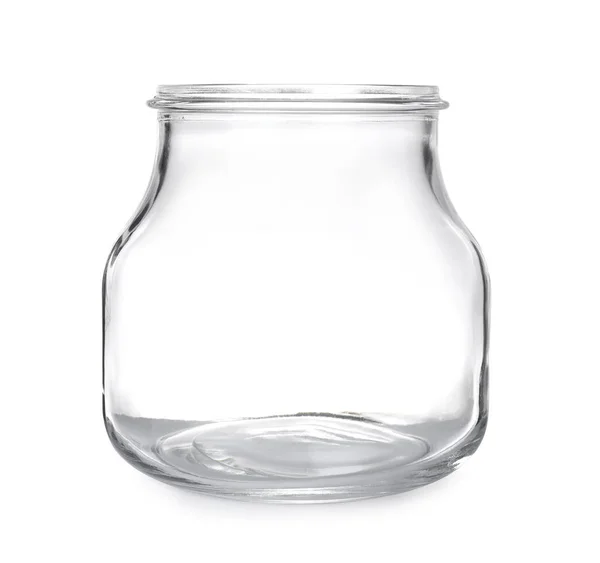 Stylish Empty Glass Vase Isolated White — Stock Photo, Image