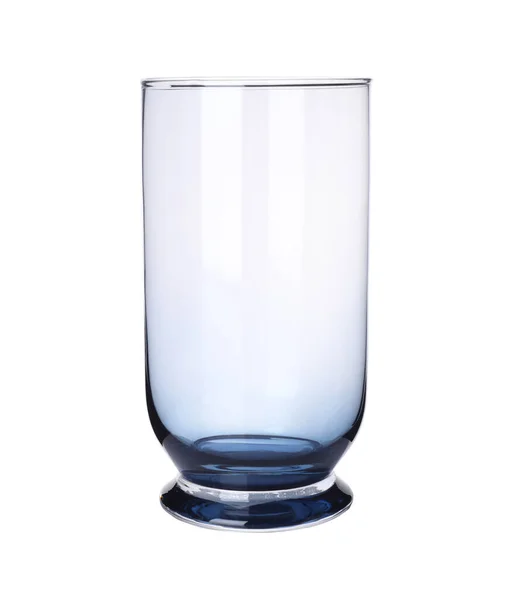 Vaso Vidro Vazio Elegante Isolado Branco — Fotografia de Stock