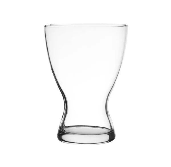 Vaso Vidro Vazio Elegante Isolado Branco — Fotografia de Stock