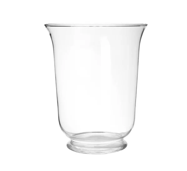 Стильна Порожня Скляна Ваза Ізольована Білому — стокове фото