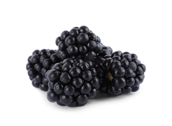 Beautiful Tasty Ripe Blackberries White Background — Stock Photo, Image