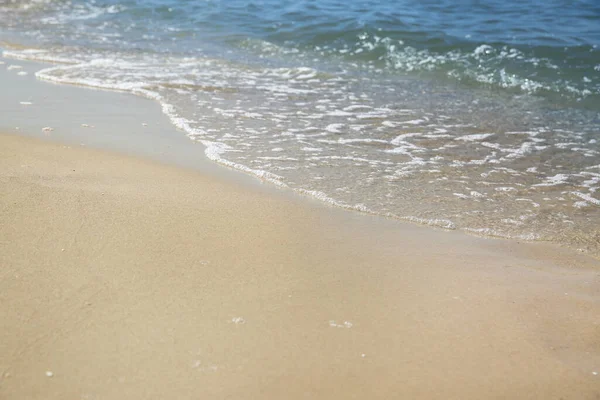 Mooie Zee Golven Zandstrand Close — Stockfoto