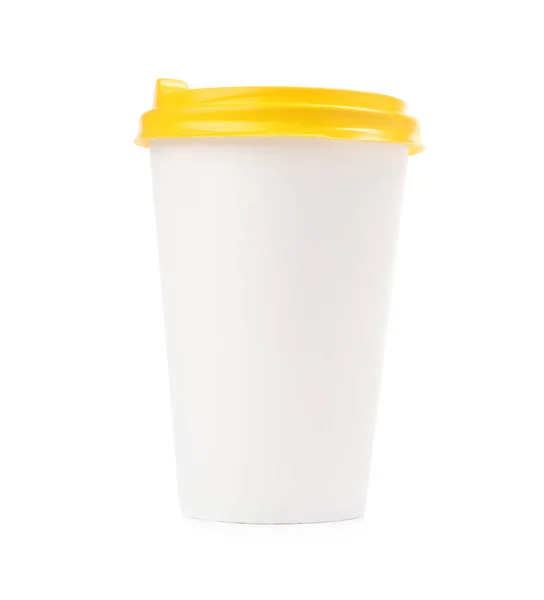 Copo Café Papel Takeaway Isolado Branco — Fotografia de Stock