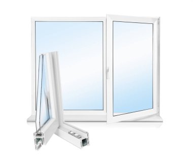 Beyaz arkaplanda pencere ve profil örneği