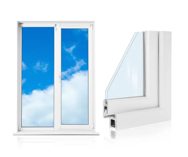 Window Sample Profile White Background — Stock Photo, Image