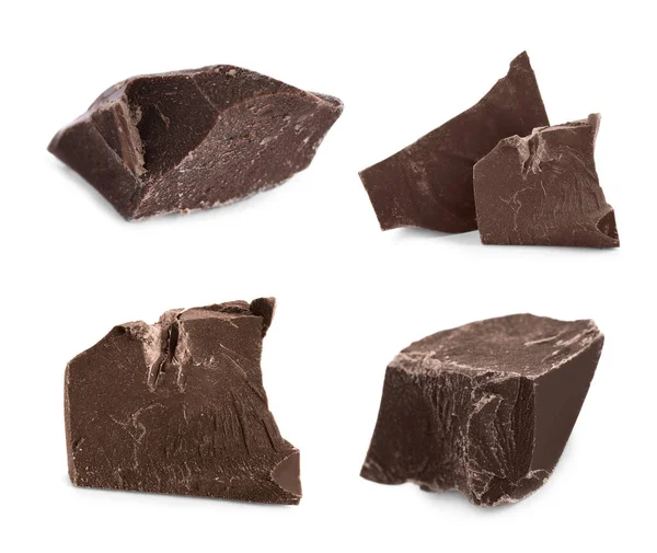 배경에 맛있는 초콜릿 조각들을 — 스톡 사진