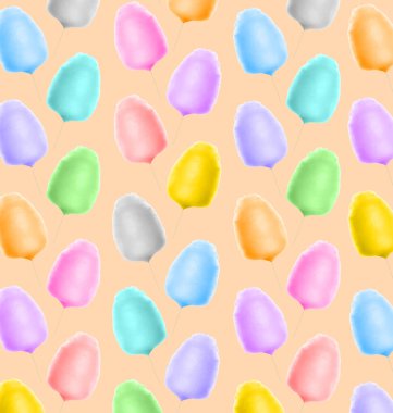 Soluk turuncu arka planda pamuk şekerli kolaj, desen tasarımı