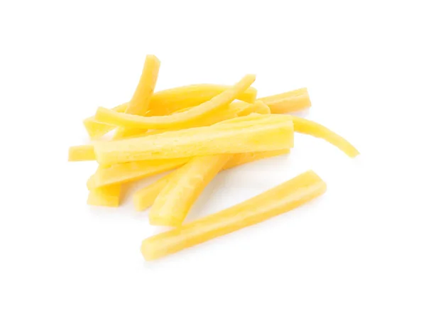 Raw Yellow Carrot Sticks Isolated White — Stock Photo, Image