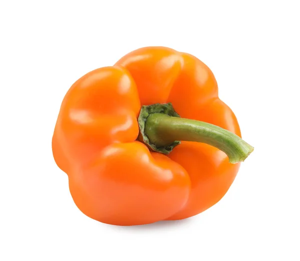 Maturo Peperone Arancione Isolato Bianco — Foto Stock