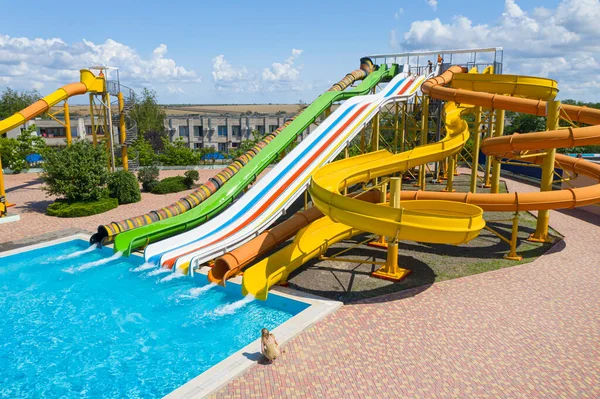 Aerial View Water Park Sunny Day — Stock Photo, Image
