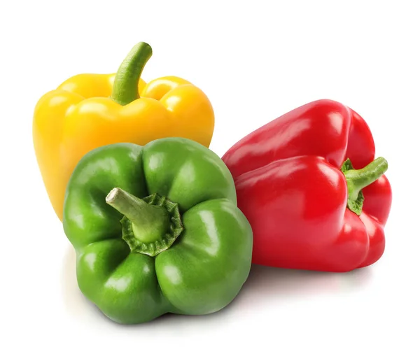 白色背景的新鲜的不同的甜椒 — 图库照片