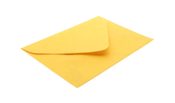 Gult Papper Kuvert Isolerad Vitt Posttjänster — Stockfoto