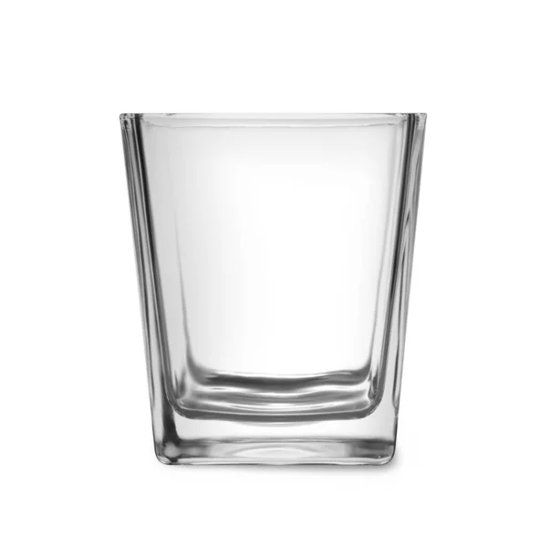 白に隔離されたスタイリッシュな空のガラス花瓶 — ストック写真