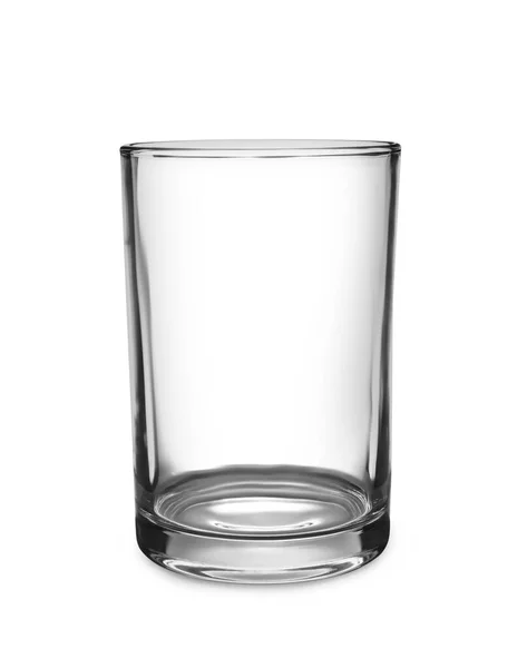 Vaso Vidro Vazio Elegante Isolado Branco — Fotografia de Stock