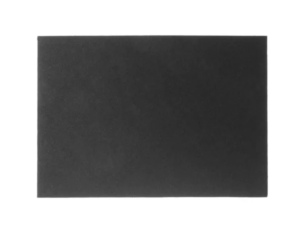 Envelope Papel Preto Isolado Branco Serviço Correio — Fotografia de Stock