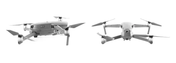 Moderne Drohne Auf Weißem Hintergrund Ansichten Von Verschiedenen Seiten Bannerdesign — Stockfoto
