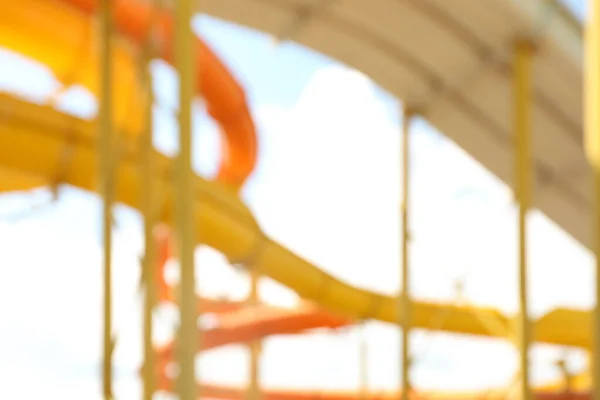 Different Colorful Slides Water Park Blurred View — Stock Photo, Image