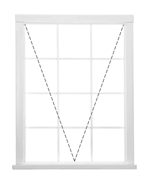 Nowoczesne Okno Markizy Otwieranymi Liniami Białym Tle — Zdjęcie stockowe