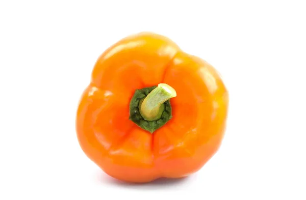 Ripe Orange Bell Pepper Isolated White — Stock Photo, Image