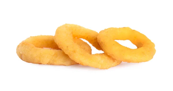 Delicious Golden Onion Rings Isolated White Royalty Free Stock Images