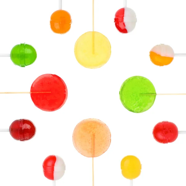 Set Von Leckeren Bonbons Auf Weißem Hintergrund — Stockfoto