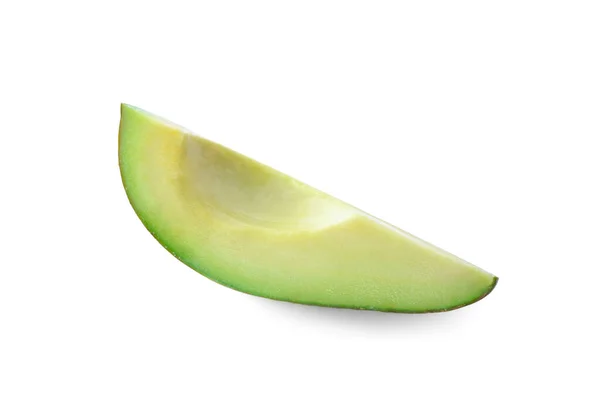 Slice Ripe Avocado Isolated White — Stock Photo, Image