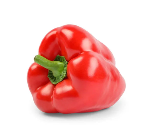 Rijp Rode Paprika Geïsoleerd Wit — Stockfoto