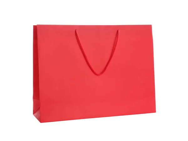 红色纸制购物袋 白色隔离 — 图库照片