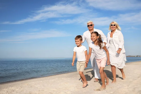 Petits Enfants Mignons Avec Des Grands Parents Passer Temps Ensemble — Photo