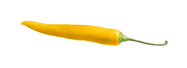 Dojrzała Żółta Papryka Chili Izolowana Białym — Zdjęcie stockowe