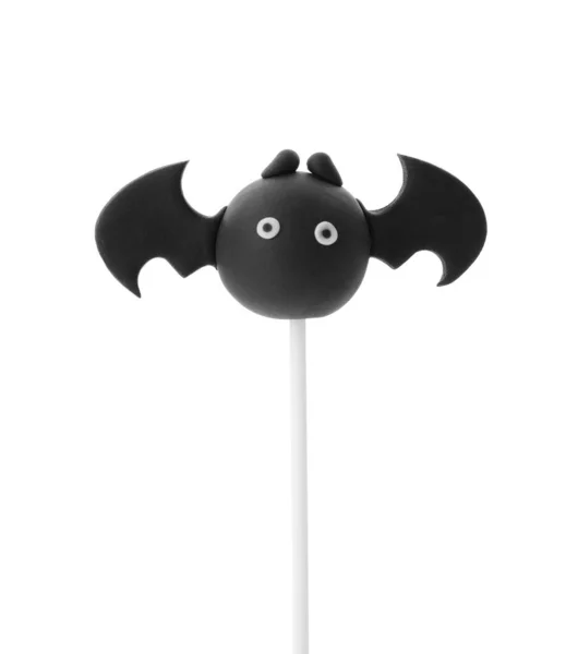 Bolo Morcego Delicioso Pop Isolado Branco Férias Halloween — Fotografia de Stock