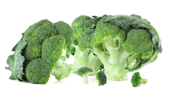 Frischer Grüner Brokkoli Auf Weißem Hintergrund Bannerdesign — Stockfoto