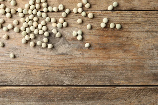 Guisantes Secos Crudos Espacio Para Texto Sobre Fondo Madera Disposición —  Fotos de Stock