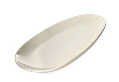 Temiz boş gri plaka beyaz üzerine izole