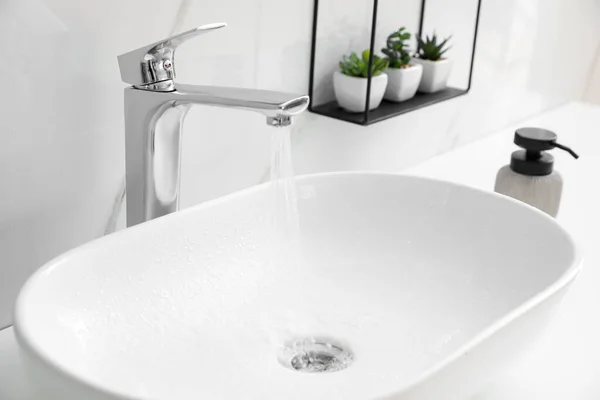 Stylish Vessel Sink Bathroom Counter Interior Design — Stock Photo, Image
