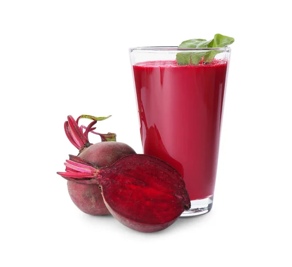 Fresh Beets Juice Isolated White — Stock Photo, Image