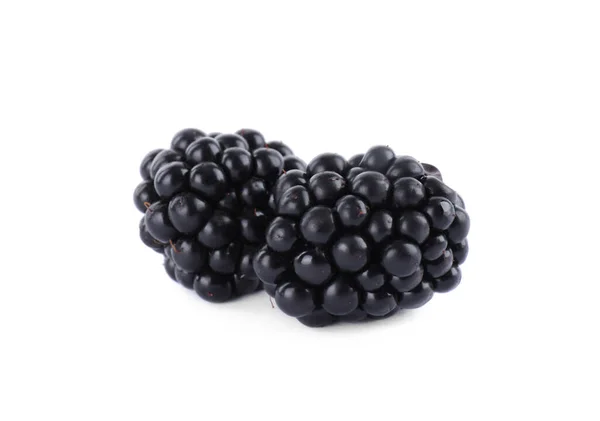 美丽的成熟黑莓 白色背景 — 图库照片