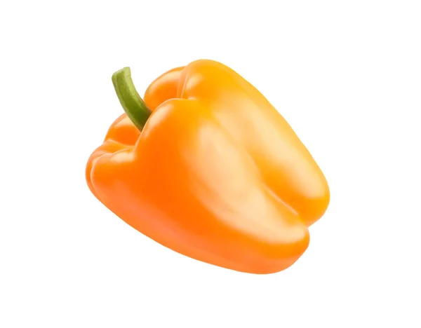 Pimiento Naranja Maduro Aislado Blanco — Foto de Stock