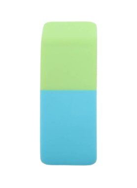 Beyaza izole edilmiş yeni silgi. Okul sayfası