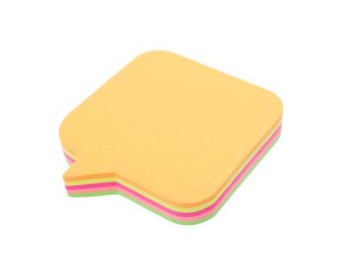 Beyaza izole edilmiş renkli yapışkan notlar. Okul sayfası