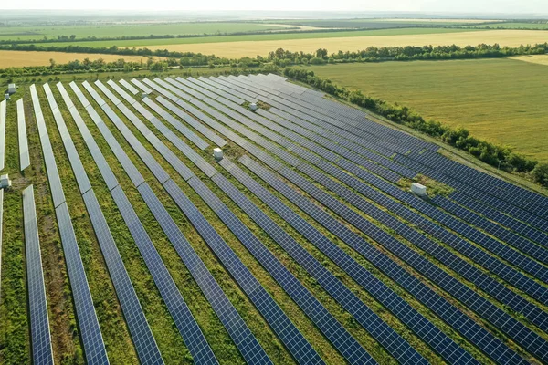 Sonnenkollektoren Freien Installiert Luftaufnahme Alternative Energiequelle — Stockfoto