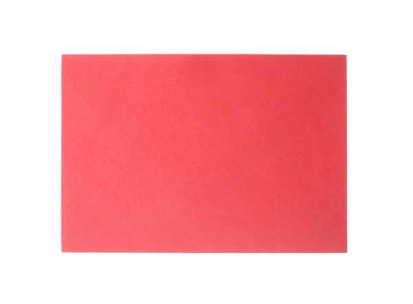 Красный Бумажный Конверт Изолирован Белом Почтовая Служба — стоковое фото