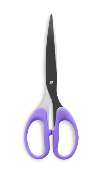 Pair Scissors Isolated White Top View School Stationery — Stock Photo, Image