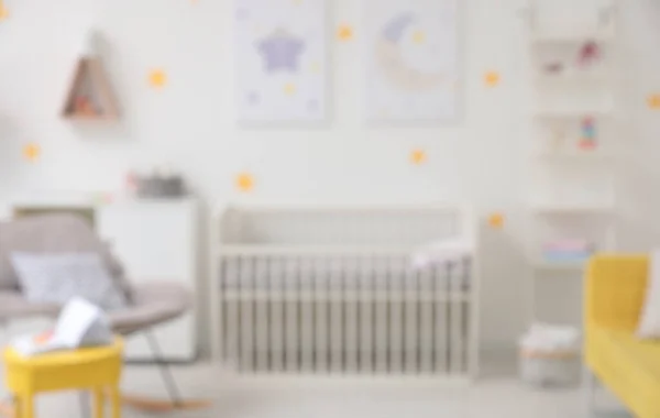 Suddig Bild Snygg Baby Room Interiör — Stockfoto