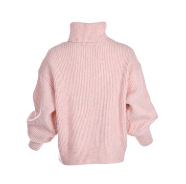 Beyaz üzerine izole edilmiş zarif pembe süveter.
