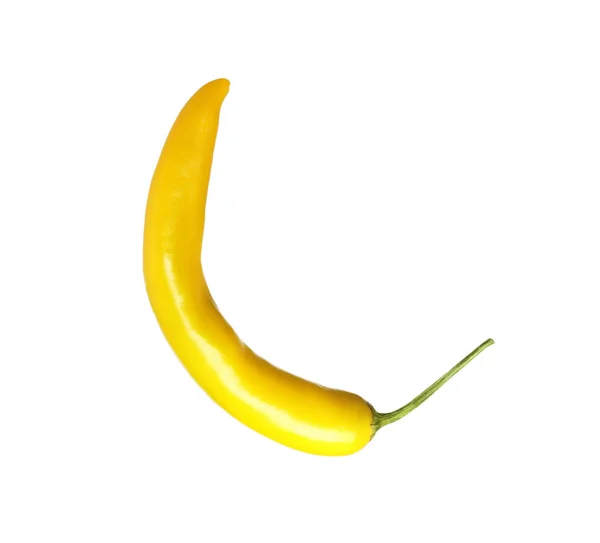 Ripe Yellow Hot Chili Pepper Isolated White — Stock Photo, Image