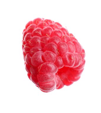 Lezzetli taze ahududu, beyazda izole edilmiş.