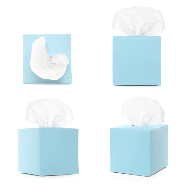 Set Paper Tissues White Background — Stock Photo, Image