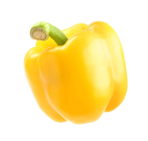 Ripe Yellow Bell Pepper Isolated White — Stock Photo, Image